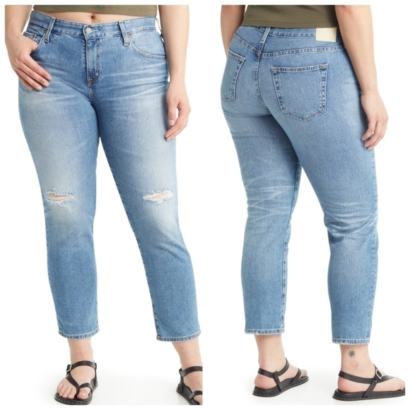 AG 22 Years Landmark Destructed Ex-Boyfriend Distressed Slim Fit Jeans 32 - Picture 8 of 8